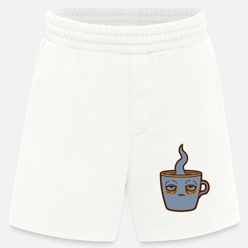 Face tired coffee cup - Heavyweight Shorts - made by SPREAD - OFF WHITE