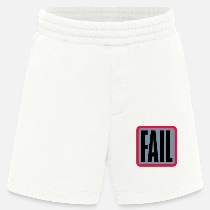 Button Fail Logo - Heavyweight Shorts - made by SPREAD  - OFF WHITE