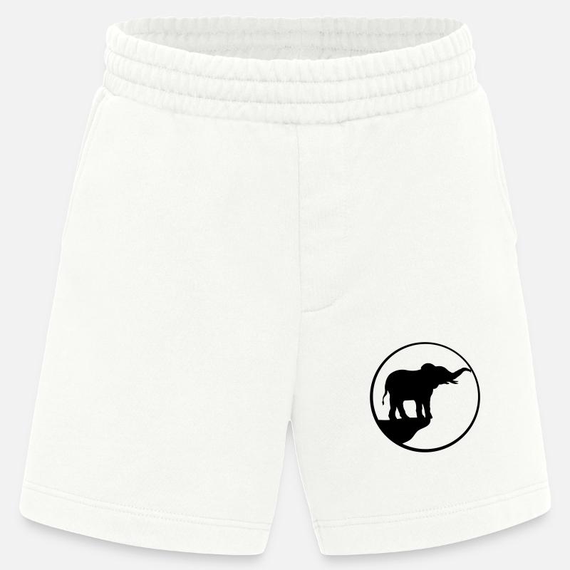 Klippe Mond Elefant Silhouette - Heavyweight Shorts - made by SPREAD  - OFF WHITE