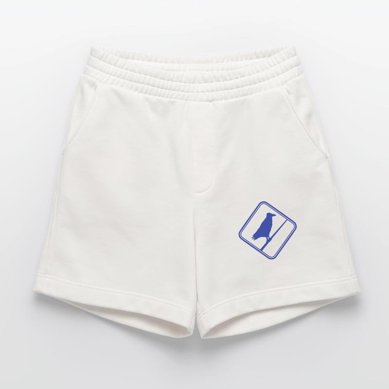Raven Sitting Caution Cable Sign Note Heavyweight Shorts - made by SPREAD 
