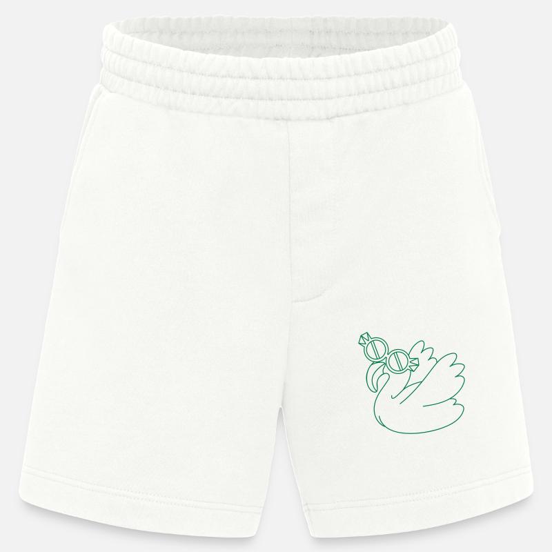 Flamingo mit kühler Brille - Heavyweight Shorts - made by SPREAD  - OFF WHITE