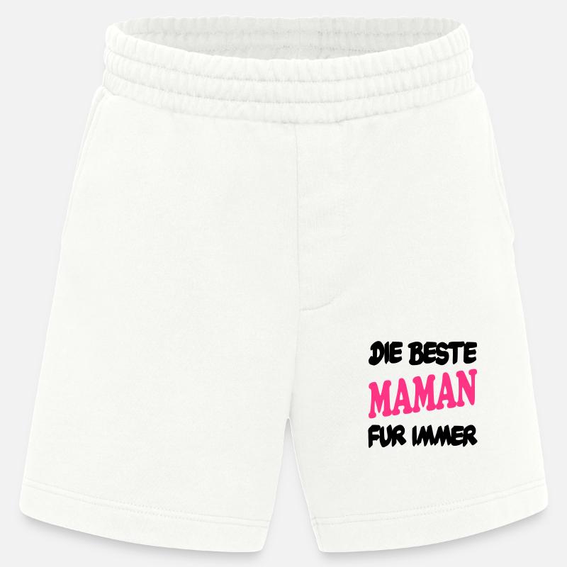DIE BESTE MAMAN FUR IMMER - Short bio épais fabriqué en UE - OFF WHITE