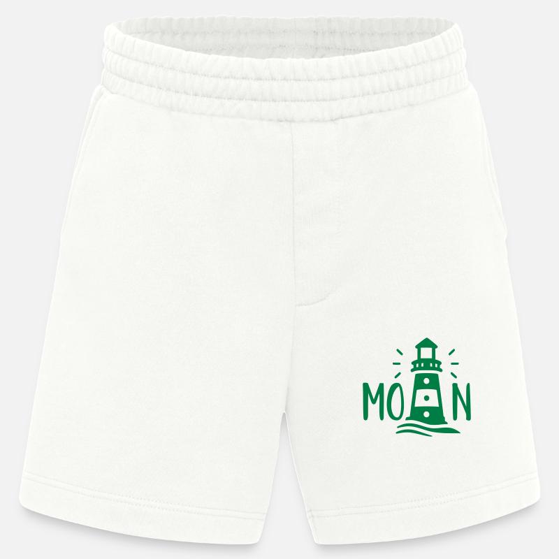 Lettrage MOIN avec phare - Short bio épais fabriqué en UE - OFF WHITE