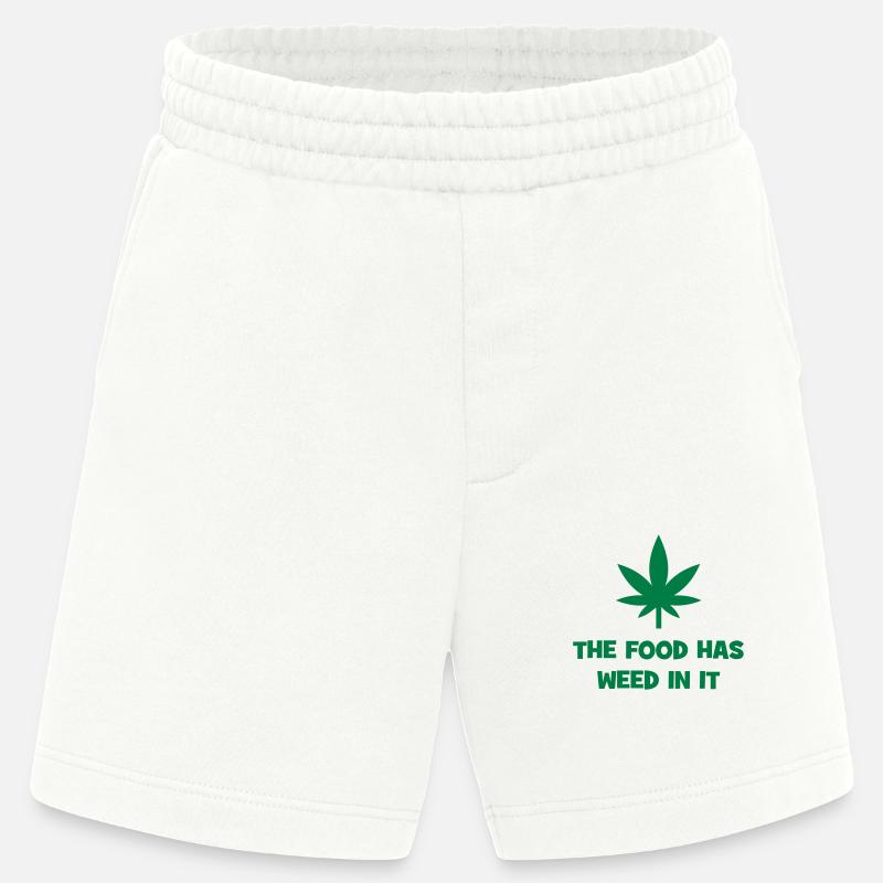 Le cannabis dans les aliments - Short bio épais fabriqué en UE - OFF WHITE