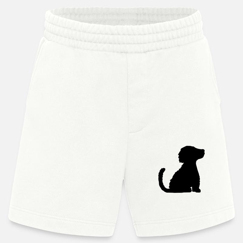Silhouette braver sitzender Hund - Heavyweight Shorts - made by SPREAD  - OFF WHITE