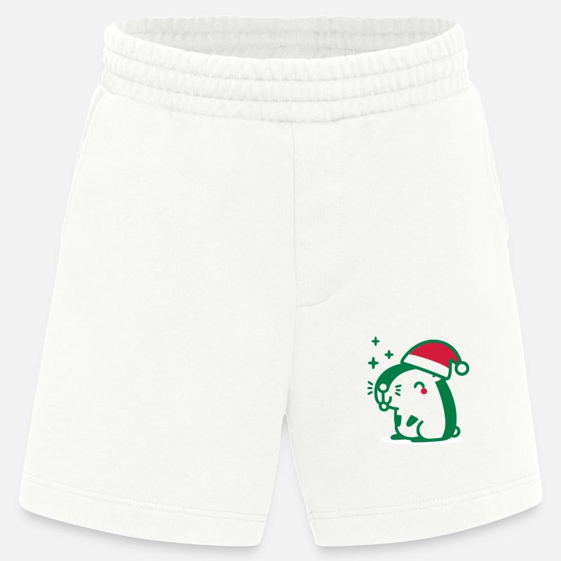 Capybara Christmas - Heavyweight Shorts - made by SPREAD  - OFF WHITE