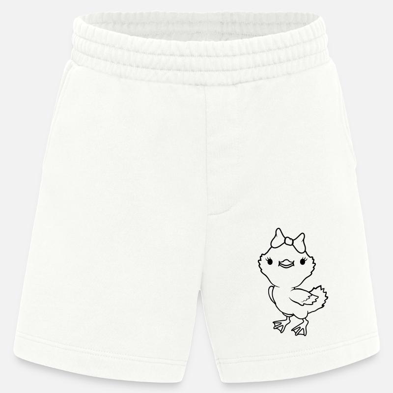 Fille mignon arc de poussin - Short bio épais fabriqué en UE - OFF WHITE