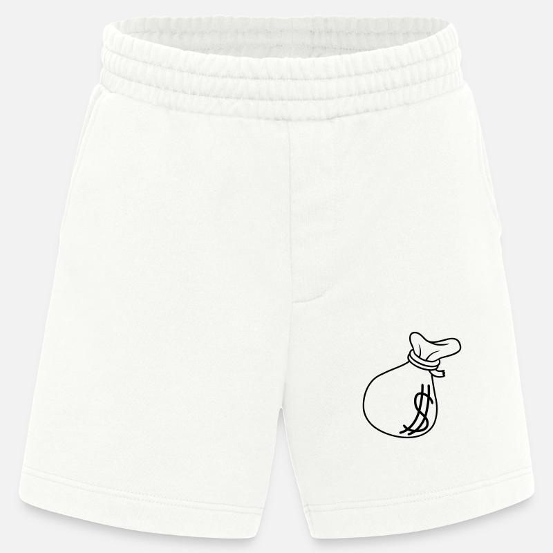 Dollar Symbol Geld Sack - Heavyweight Shorts - made by SPREAD  - OFF WHITE