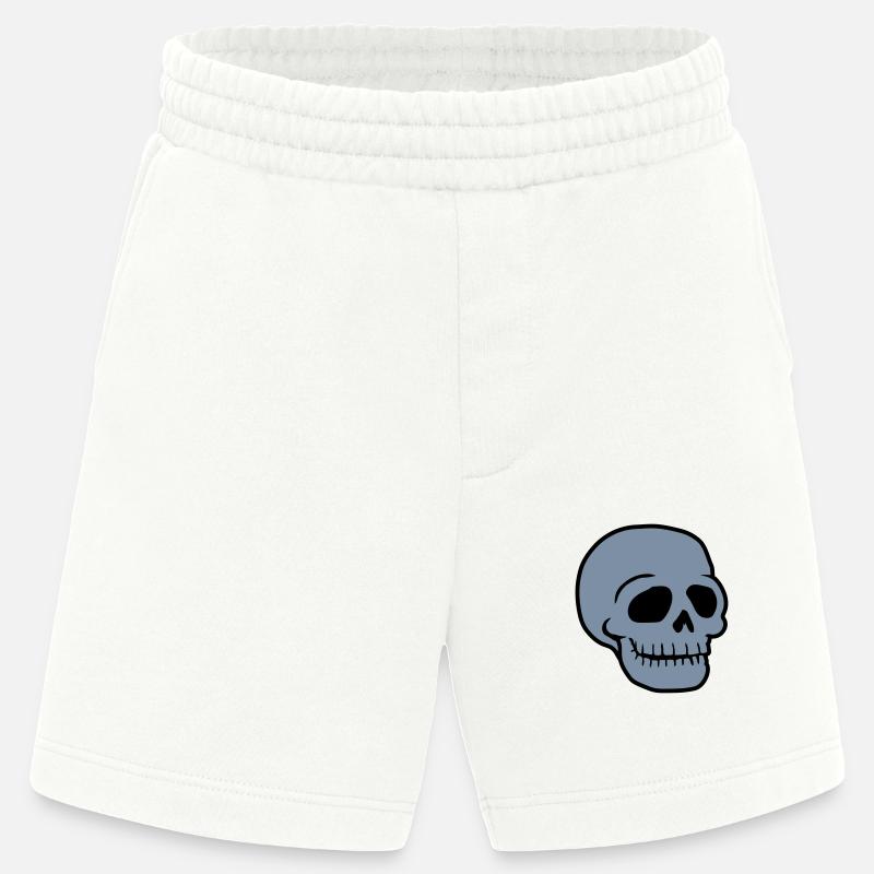 Friendly Comic Skull Skull - Heavyweight Shorts - made by SPREAD - OFF WHITE