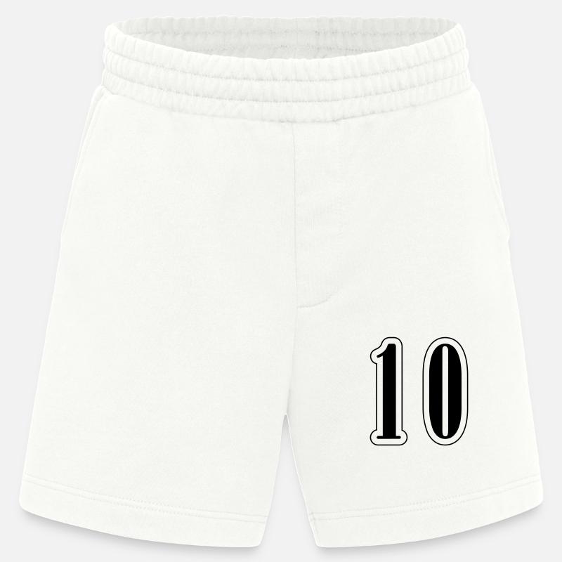 10 Symbole numérique - Short bio épais fabriqué en UE - OFF WHITE