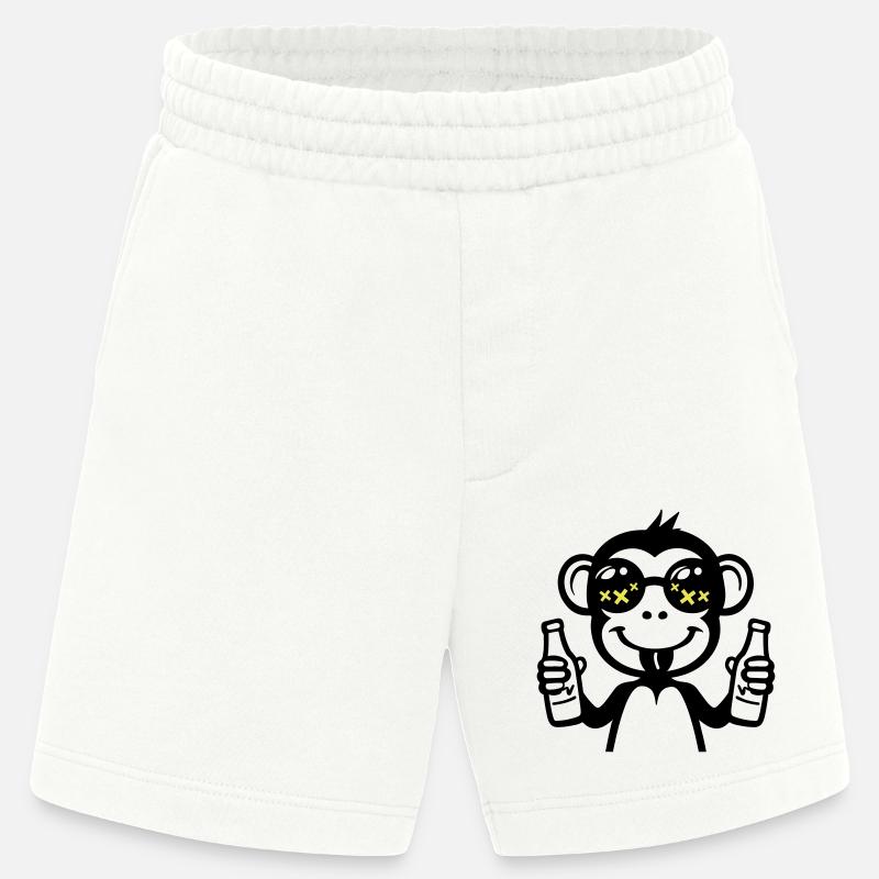 Affe Saufen Lustig Bier - Heavyweight Shorts - made by SPREAD  - OFF WHITE
