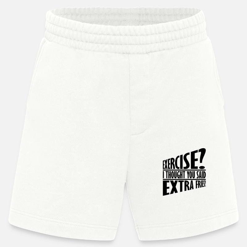 Exercise Extra Fries Zitat - Heavyweight Shorts - made by SPREAD  - OFF WHITE