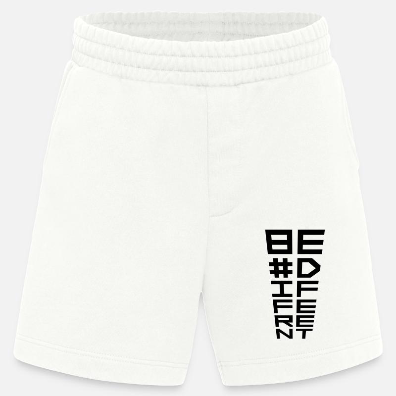Soyez différent Logo Design - Short bio épais fabriqué en UE - OFF WHITE