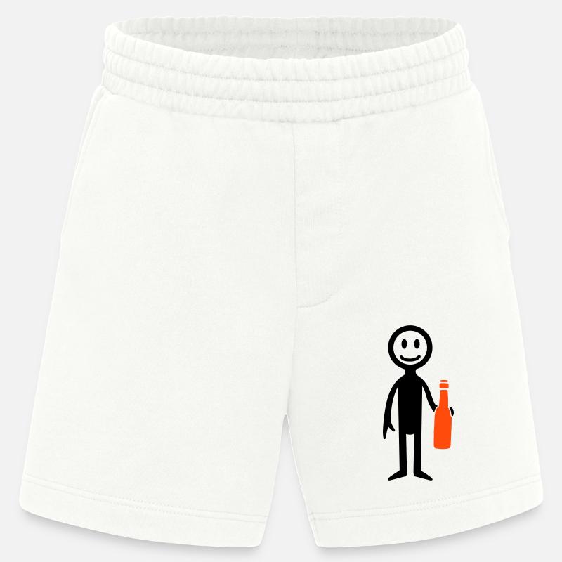 Bier Trinken Strichmännchen - Heavyweight Shorts - made by SPREAD  - OFF WHITE