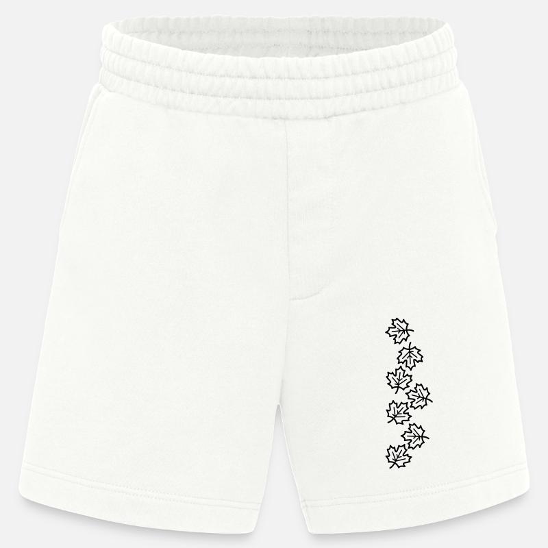 Maple Leaf Leaves Autumn Icon - Heavyweight Shorts - made by SPREAD - OFF WHITE