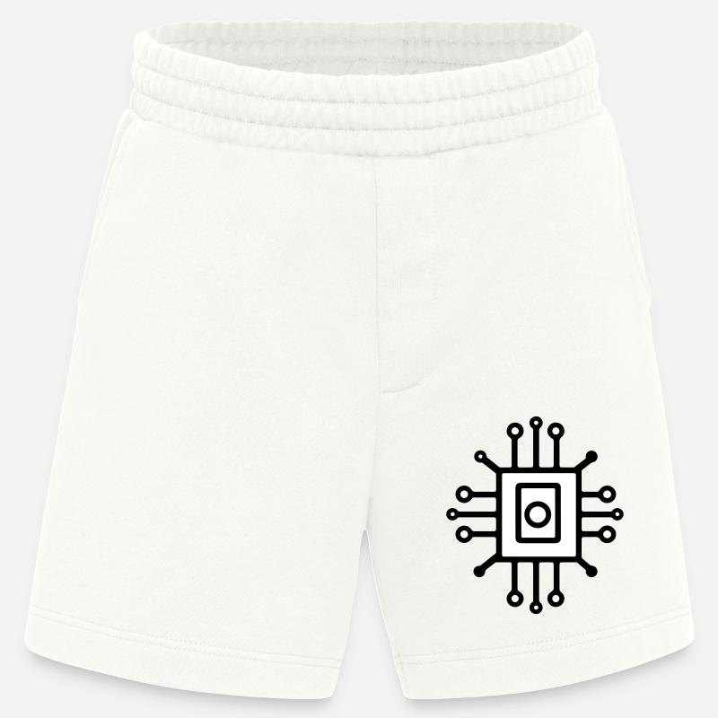 Digital Computer Chip Symbol - Heavyweight Shorts - made by SPREAD  - OFF WHITE