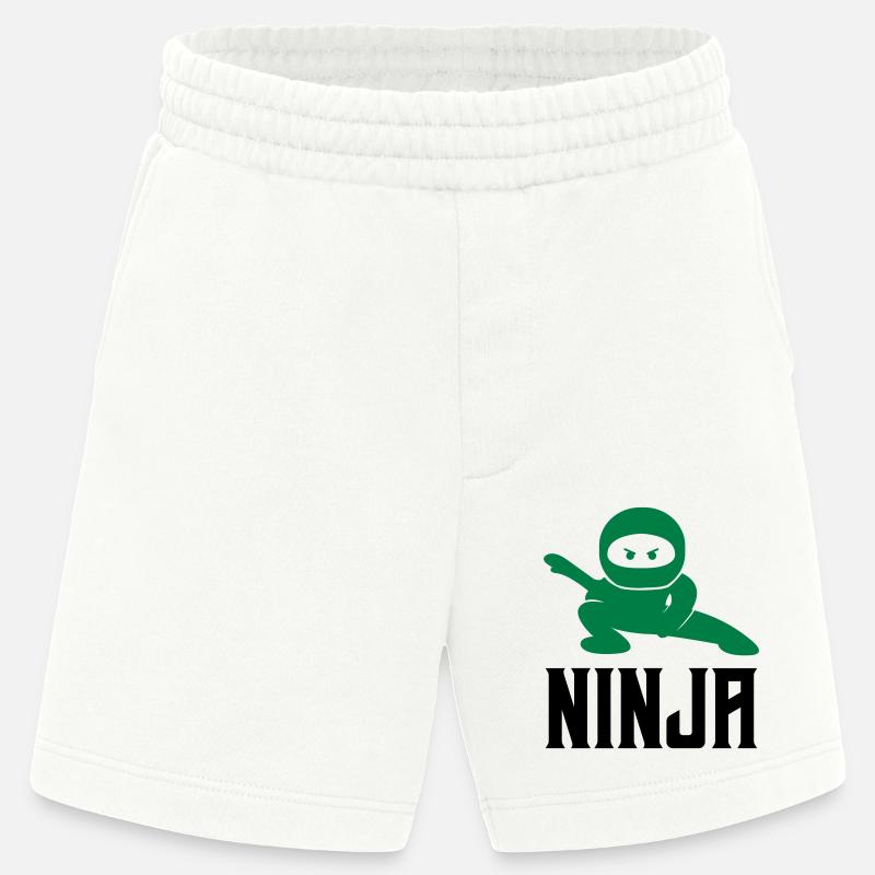 Fumetto Ninja - Pantaloncini ecologici Heavyweight Made in UE - OFF WHITE