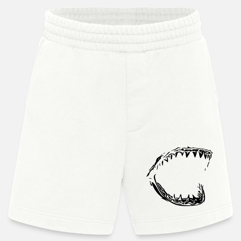 Giant vector shark bit - Heavyweight Shorts - made by SPREAD - OFF WHITE