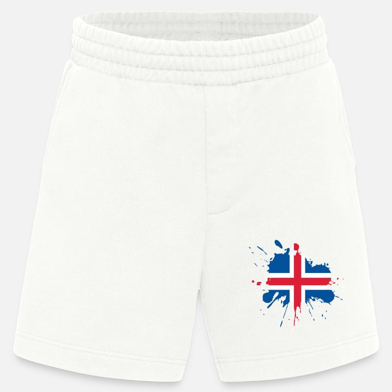 Conception du drapeau de l’Islande - Short bio épais fabriqué en UE - OFF WHITE