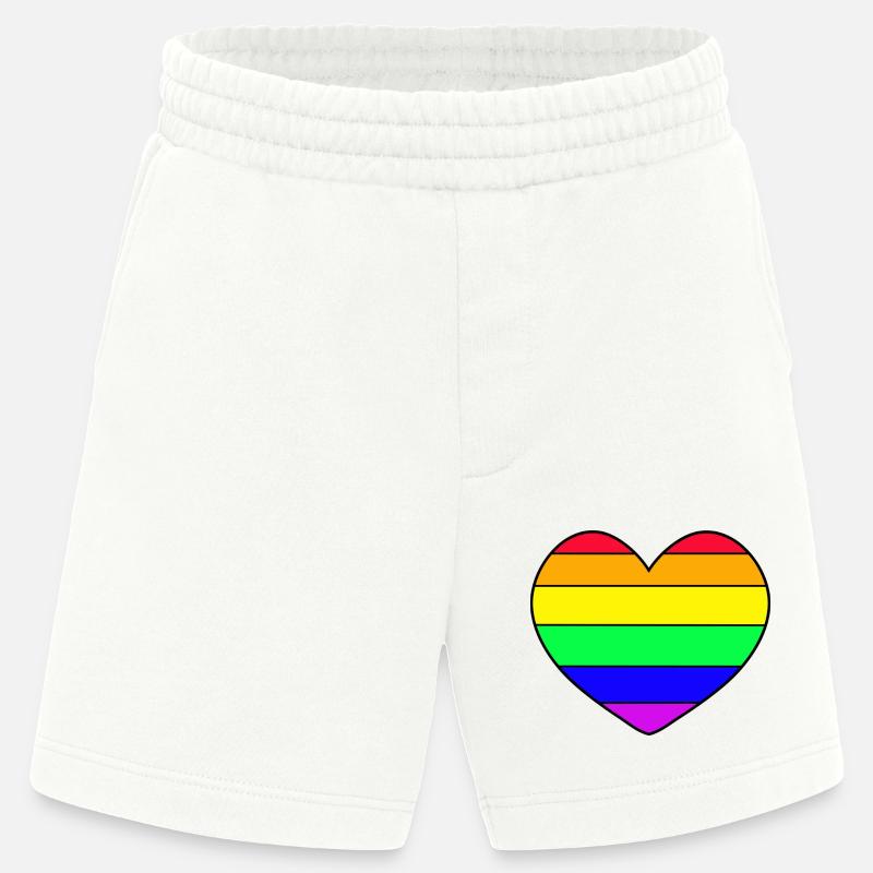 Regenbogen Herz - Heavyweight Shorts - made by SPREAD - OFF WHITE