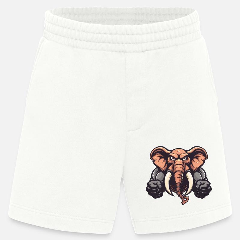 Elefant Tier Comic - Heavyweight Shorts - made by SPREAD  - OFF WHITE