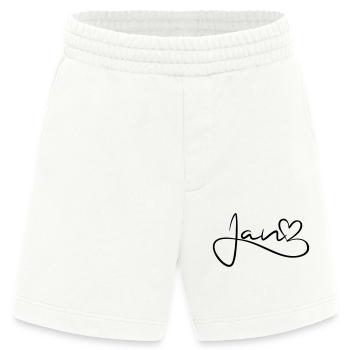 Jan Surname First Name Heart Decor - Heavyweight Shorts - made by SPREAD  - OFF WHITE - Front