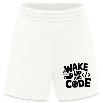 Aufwachen und Programmieren - Heavyweight Shorts - made by SPREAD  - OFF WHITE - Vorne