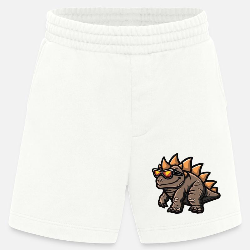 Dinosaurier stegosaurus Comic Cool - Heavyweight Shorts - made by SPREAD  - OFF WHITE