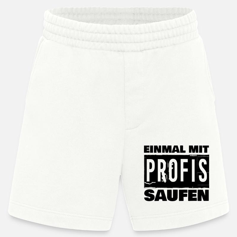 EINMAL MIT PROFIS SAUFEN - Heavyweight Shorts - made by SPREAD  - OFF WHITE