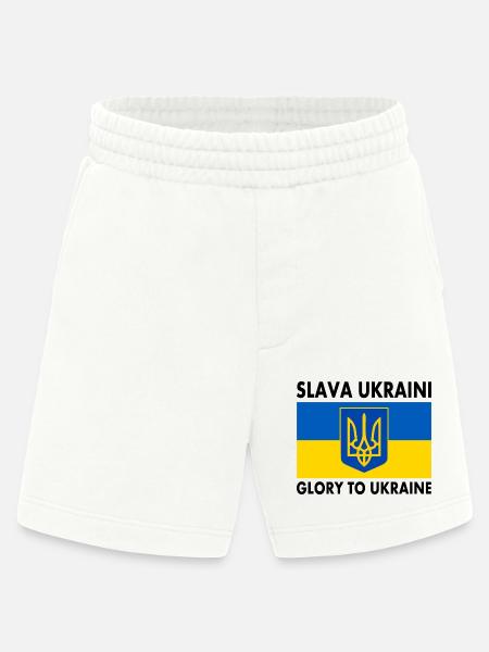 Slava ukraini - Heavyweight Shorts - made by SPREAD  - OFF WHITE