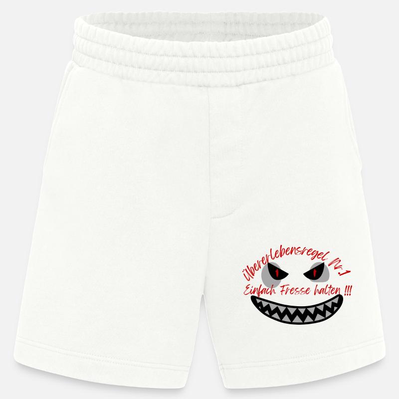 "Überlebensregel Nr 1" Design Subtil - Heavyweight Shorts - made by SPREAD - OFF WHITE