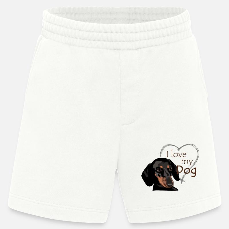 Dackel – Ich liebe Hunde - Heavyweight Shorts - made by SPREAD - OFF WHITE