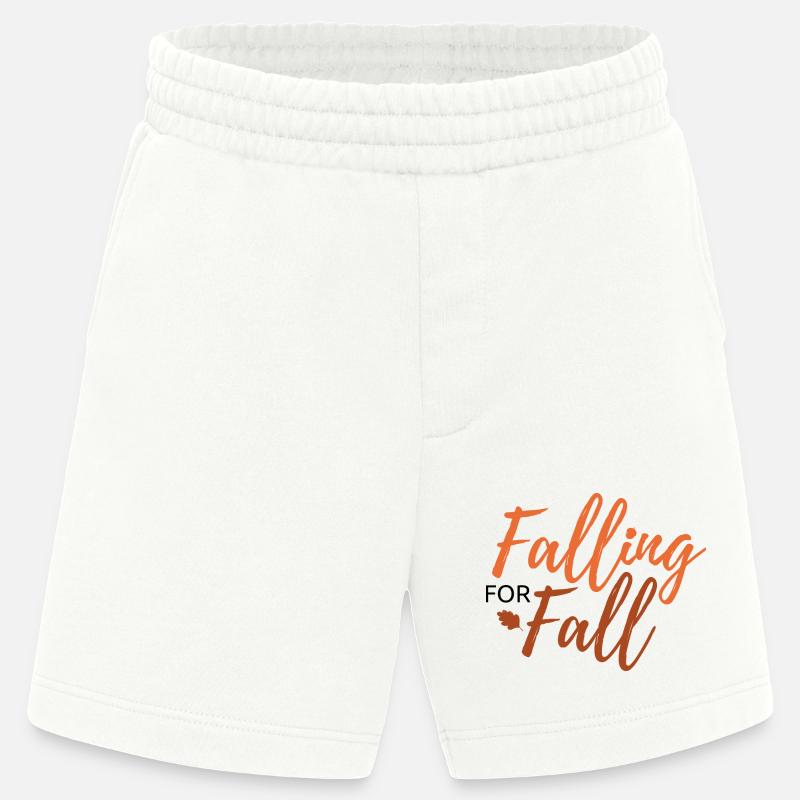 Falling for Fall –Schriftzug - Heavyweight Shorts - made by SPREAD  - OFF WHITE