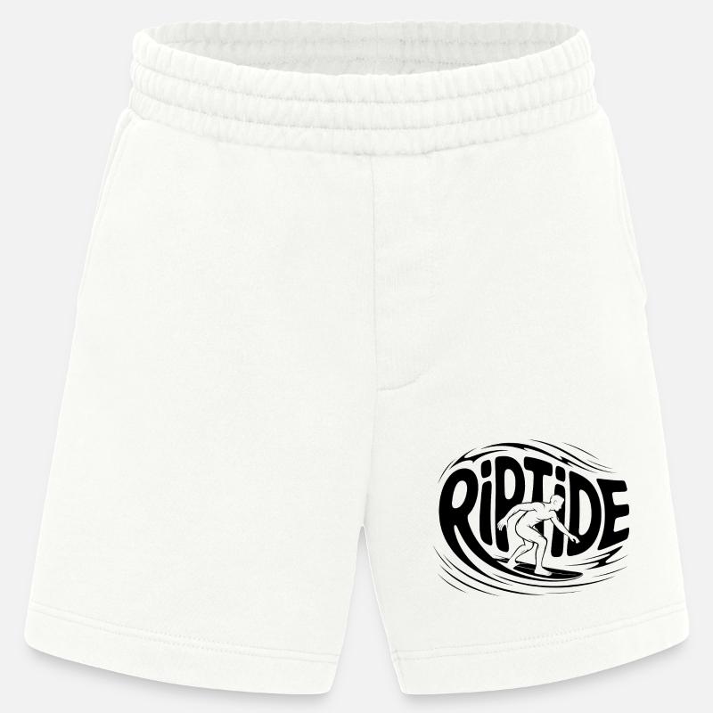 Riptide - Logo de surfeur cool - Short bio épais fabriqué en UE - OFF WHITE