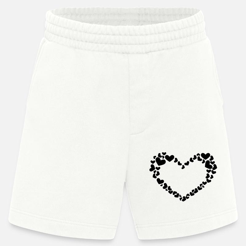 Herz Design mit Herzchen - Heavyweight Shorts - made by SPREAD  - OFF WHITE