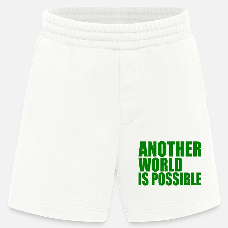 Another world is possible - Short bio épais fabriqué en UE - OFF WHITE