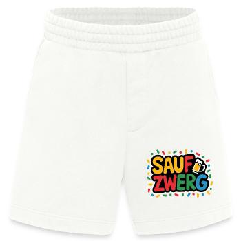 Saufzwerg - Party Fasching Karneval - Heavyweight Shorts - made by SPREAD  - OFF WHITE - Vorne