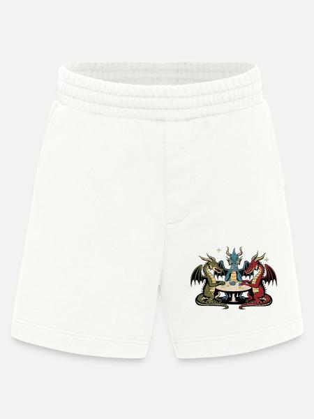 Dragons playing cards - Heavyweight Shorts - made by SPREAD - OFF WHITE