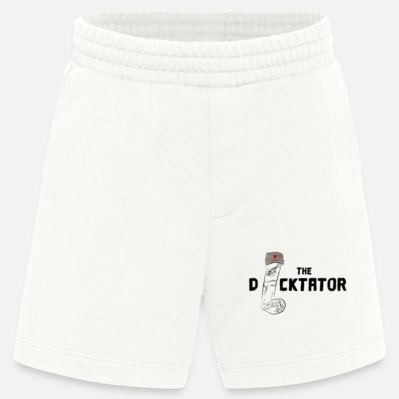 Il pene Dicktator (Dick, dittatore pun pun) - Pantaloncini ecologici Heavyweight Made in UE - OFF WHITE