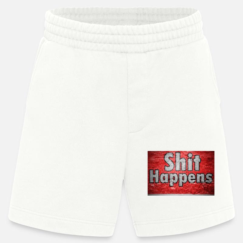 Shit Happens Brick Wall Graffiti - Short bio épais fabriqué en UE - OFF WHITE