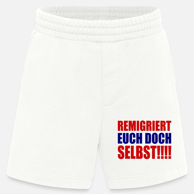 Remigrate yourselves - Heavyweight Shorts - made by SPREAD  - OFF WHITE