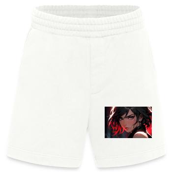 Rebellische Femme Fatale im roten Licht - Heavyweight Shorts - made by SPREAD  - OFF WHITE - Vorne
