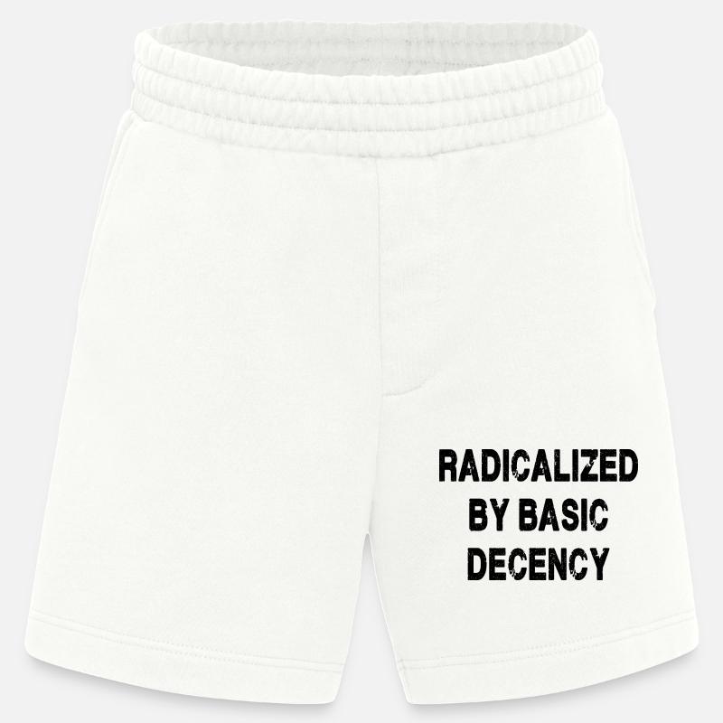 Radicalized By Basic Decency - Heavyweight Shorts - made by SPREAD  - OFF WHITE