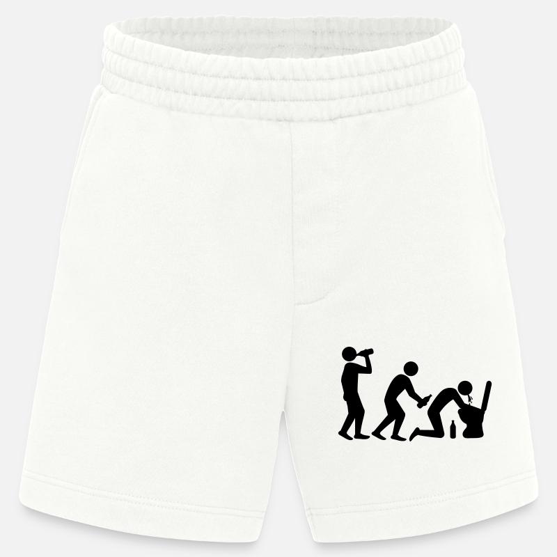 Drunken Evolution - Heavyweight Shorts - made by SPREAD  - OFF WHITE