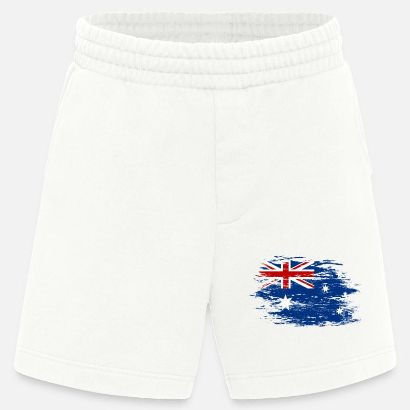 Drapeau de l’Australie utilisé - Short bio épais fabriqué en UE - OFF WHITE