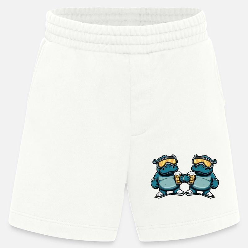 Nilpferd Ski Team Bier - Heavyweight Shorts - made by SPREAD  - OFF WHITE