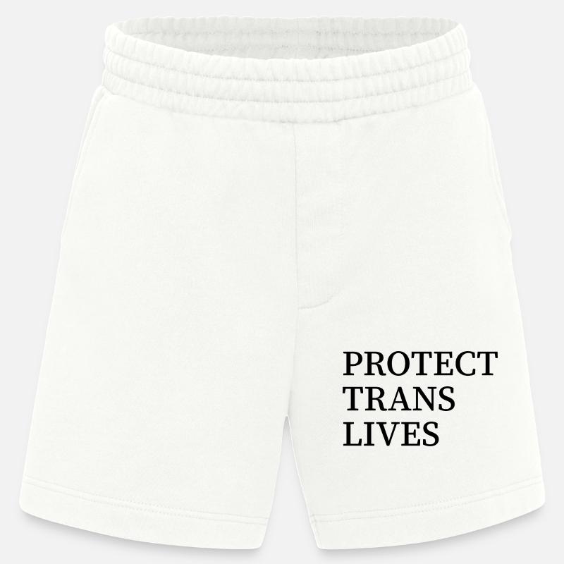 Protéger les vies trans - Short bio épais fabriqué en UE - OFF WHITE