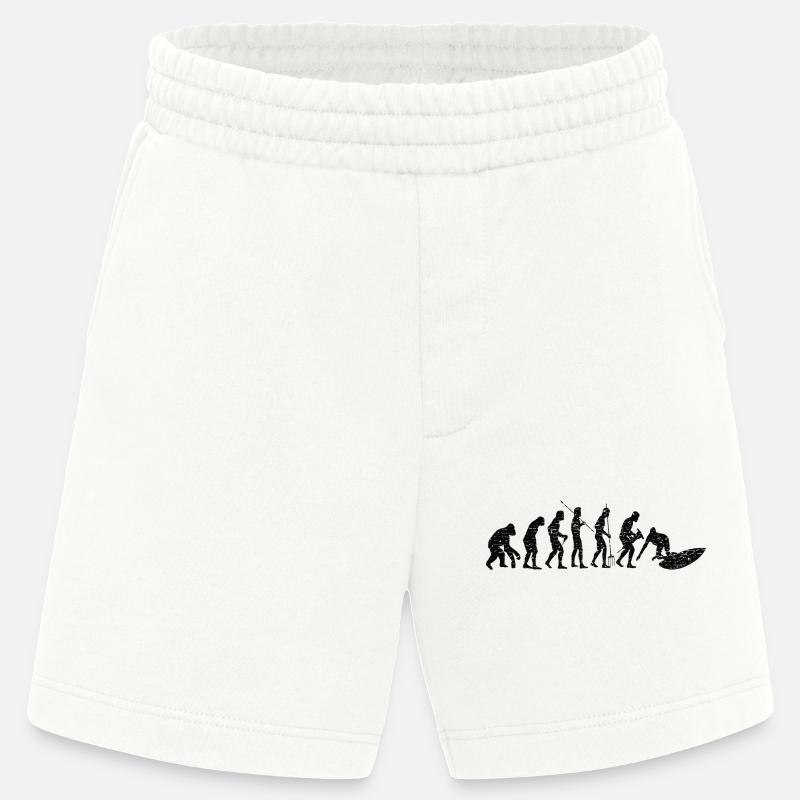 Surfer Evolution Surfing Surfboard Surfboard - Heavyweight Shorts - made by SPREAD  - OFF WHITE