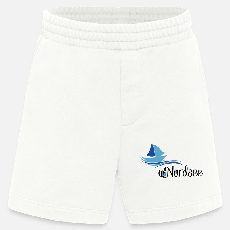 Nordsee Design mit Segelboot - Heavyweight Shorts - made by SPREAD  - OFF WHITE