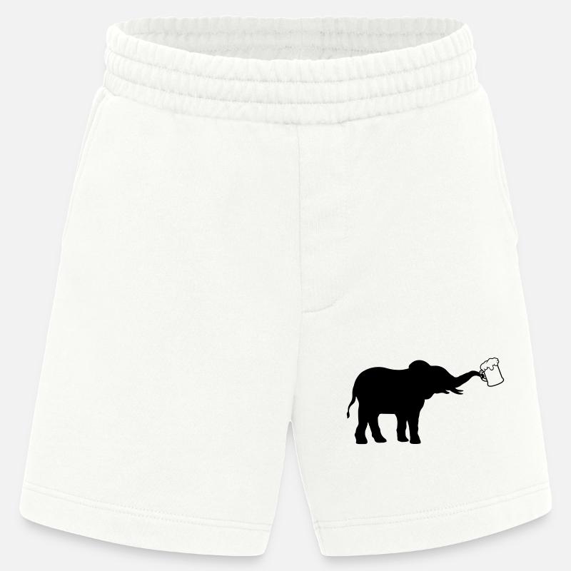 Krug Bier Elefant cool - Heavyweight Shorts - made by SPREAD  - OFF WHITE